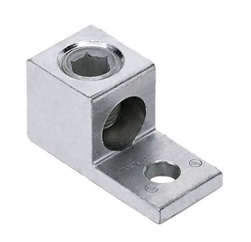 العروة الميكانيكية الألومنيوم الكهربائية ، أسلاك النحاس/الألمنيوم ذات التصنيف المزدوج ، نطاق الموصل #250 إلى #6 AWG ، منفذ واحد ، ثقب واحد ، حجم الترباس 5/16 ، مطلي بالقصدير ، مدرج في القائمة (10) in Kuwait