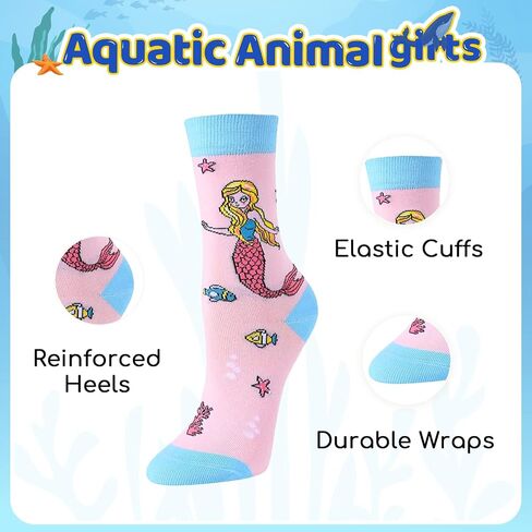 Zmart Mermaid Gifts for Kids - Girls Novelty Socks Childrens 4-6 Years, Funny Little Mermaid Socks Ocean Animal in Saudi Arabia