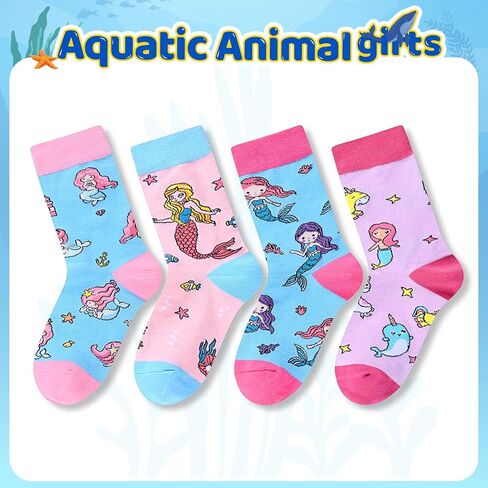 Zmart Mermaid Gifts for Kids - Girls Novelty Socks Childrens 4-6 Years, Funny Little Mermaid Socks Ocean Animal in Saudi Arabia