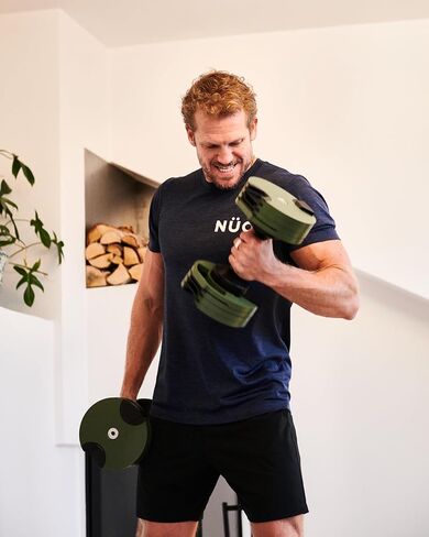 NÜOBELL® Adjustable Dumbbell Set, 5-50 LB or 5-80 LB, Easy Twist 2024-25 Model, All-In-One Weights Set (Pair) for Home, Original Manufacturer in Kuwait