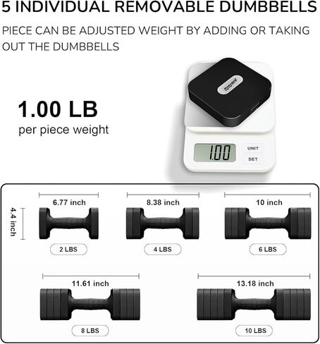 Adjustable Dumbbell Set for Women Men 16LB 20LB Hand Weights Dumbbells Sets Woman Exercise Fitness dumbbell Adjust dumbbells set of 2 for Home Gym Workout Strength Training Equipments in Kuwait