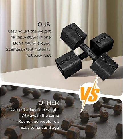 Adjustable Dumbbell Set for Women Men 16LB 20LB Hand Weights Dumbbells Sets Woman Exercise Fitness dumbbell Adjust dumbbells set of 2 for Home Gym Workout Strength Training Equipments in Kuwait