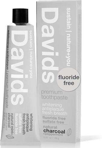 Davids Natural Toothpaste for Kids & Adults, Strawberry & Watermelon, Flouride Free, SLS Free, Antiplaque, Gentle Teeth Whitening, Toothpaste Squeezer Included, Recyclable Metal Tube, 5.25oz in Saudi Arabia