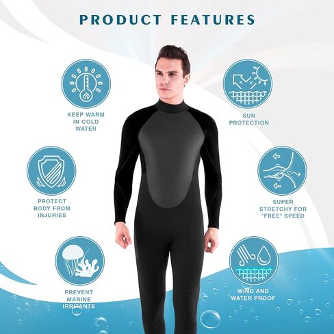 Mens Womens Wetsuit 5/4mm Neoprene Scuba Diving Long Sleeve Back Zipper Thermal Wet Suits Cold Water Keep Warm in Saudi Arabia
