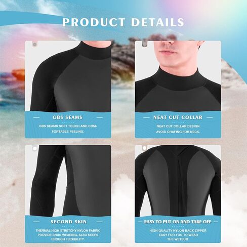 Mens Womens Wetsuit 5/4mm Neoprene Scuba Diving Long Sleeve Back Zipper Thermal Wet Suits Cold Water Keep Warm in Saudi Arabia