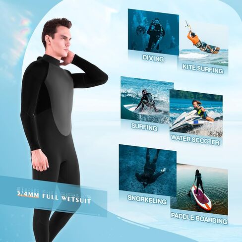 Mens Womens Wetsuit 5/4mm Neoprene Scuba Diving Long Sleeve Back Zipper Thermal Wet Suits Cold Water Keep Warm in Saudi Arabia