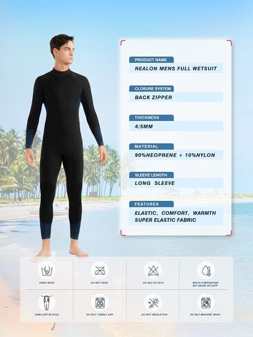 Mens Womens Wetsuit 5/4mm Neoprene Scuba Diving Long Sleeve Back Zipper Thermal Wet Suits Cold Water Keep Warm in Saudi Arabia