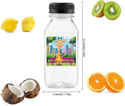 6PCS Juice Bottles with Caps, Reusable Plastic Small Empty Juicer Bottles for Juicing and Drinks (10oz, Stylish Labels) in Saudi Arabia