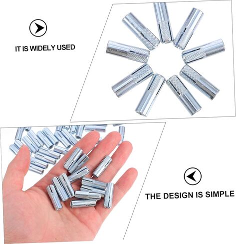 PRETYZOOM 50 Pcs Expansion Screw Concrete Anchors Plaster Wall Anchors Screws Fastener Concrete Anchor Zinc Plated Screw Anchors Expansion Anchor Heavy Duty Wall Anchors Silver Carbon Steel in Saudi Arabia