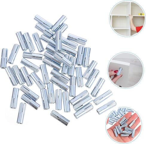 PRETYZOOM 50 Pcs Expansion Screw Concrete Anchors Plaster Wall Anchors Screws Fastener Concrete Anchor Zinc Plated Screw Anchors Expansion Anchor Heavy Duty Wall Anchors Silver Carbon Steel in Saudi Arabia