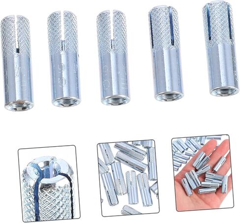 PRETYZOOM 50 Pcs Expansion Screw Concrete Anchors Plaster Wall Anchors Screws Fastener Concrete Anchor Zinc Plated Screw Anchors Expansion Anchor Heavy Duty Wall Anchors Silver Carbon Steel in Saudi Arabia