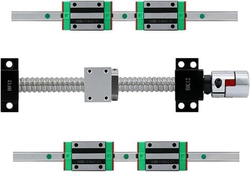 Double nut Ball Screw Control Machine 2pcs HGR15 Linear Guides + 4pcs HGH15CA Blocks Carriages+Ball Screw SFU1605 with End Machined BK/BF12+Coupler(1000mm) in Saudi Arabia