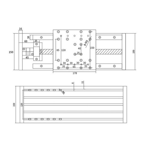 آلة التحكم في الجوز المزدوج آلة التحكم في الجدول حركة السفر HGR20 دليل خطي SFU1610 برغي الكرة لجهاز توجيه التحكم (900 مم) in Kuwait