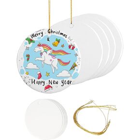 12pcs Sublimation Ornaments Ceramic 3 inch Oval Christmas Ornament Bulk Hanging Sublimation Ornaments Blanks for Crafting and Personalization (Oval)
