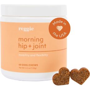 Morning Hip + Joint Supplements for Dogs | Relieves Soreness, Inflammation, Joint Pain, Mobility Issues | Made in The USA, Vet-Approved, & Ideal for All Ages, Breeds, and Sizes - 60 Soft Chews