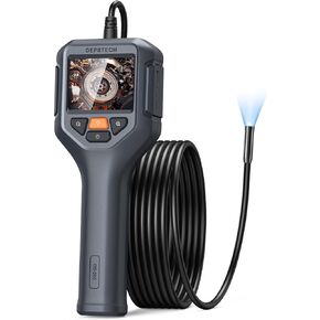 DEPSTECH Endoscope Camera with Light, 1080P HD Borescope Inspection Camera with 2X Zoom, IP67 Waterproof Plumbing Snake Camera, 16.5ft Semi-Rigid Cable, 2.4'' IPS Screen Scope Camera Gadgets for Men