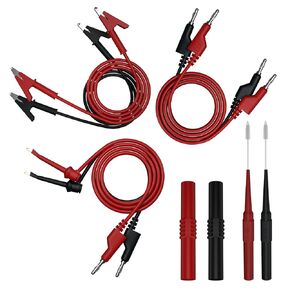 24 Pcs Multimeter Test Leads Set with Alligator Clips, Insulation Piercing Test Clip and Test Probes 1000V 10A CAT III for Fluke, KAIWEETS, INNOVA Multimeter, Voltmeter, Clamp Meter