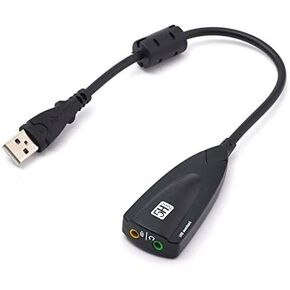 Navor 3.5mm External USB Audio Adapter Converter Sound Card in Black - Plug & Play Headphone & Microphone Jack Compatible with Windows & Mac | Compact & Portable Multi-Functional Digital Audio Adapter