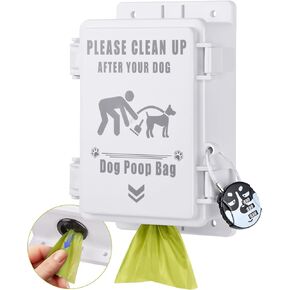 Outdoor Dog Poop Bag Dispenser -Wall Mountable, Waterproof Poop Bag Organizer Dispenser for Home, Porch, Lawn, Yard Cleanup- Neighbor-Friendly Cleanup Solution