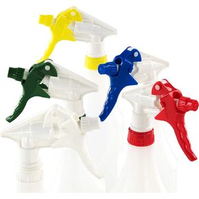 Leak-Free No-Clog Chemical Resistant Spray Head 5 Pk. Bottles NOT Included. Pro-Grade Trigger and Nozzle for Auto/Car Detailing, Window Cleaning and Janitorial Supply. Sprayer Fits 24oz Bottle