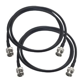 2Pcs BNC Male to Male Connector Cable RG58 Nickel Plated Low Loss Coaxial Extension Cable 50 Ohm for Video Camera Antena System(0.5ft)