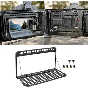 AL4X4 2-Tier Tailgate Table Rear Foldable Storage Cargo Rack Outdoor Camping Desk for 2007-2022 Jeep Wrangler JK&JL 4 Door (Not Fit JK Models with Stock Subwoofer)