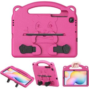 MoKo Kids Case for Samsung Galaxy Tab S6 Lite 10.4 Inch 2024/2022/2020 (Model: SM-P620/P625/P613/P619/P610/P615/P617),EVA Foam Kids-Friendly Carrying Case with Hand-Grip & Stand & Pen Holder, Black