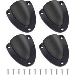 4 Pack Nylon Marine Wire Cable Vent Cover, 3" Boat Transducer Wiring Cover with Mounting Screws,Clam Shell Vent for Boat,Suitable for Outside Vents of Wires, Hoses, Wiring Cables (Black)