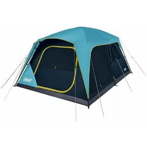 Coleman Skylodge 10 Person Instant Camping Tent with E Port, Mesh Storage Pockets, Ground Vent, Weathertec System, and Carry Bag, Blue/Black