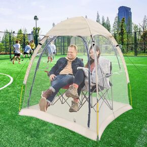 Weather Pod with Removeable Top Cover, Portable Sport Tent Instant Pop Up Tent Sheleter, Rainproof Windproof Clear Bubble Tent for Wathching Sports Event, Camping, Hiking, Fishing（1-2 Person）