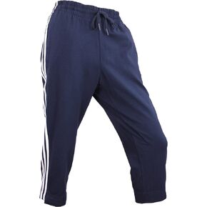 adidas Women's 3-Quarter Tapered 3-Stripes Pant, Legend Ink/White