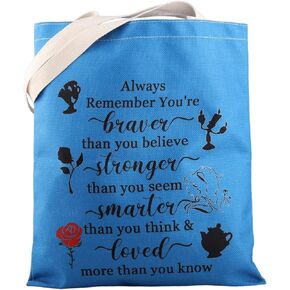 BNQL Beauty Beast Gifts Tote Bag Movie Fans Gifts Princess Belle Lover gifts Beauty Story Inspired Gifts Canvas Tote Bag