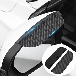 Car Rear View Mirror Rain Visor Guard, 2 Pcs Snap-on Auto Side Mirror Rain Eyebrow Cover,Carbon Fiber Car Side Mirror Rain Eyebrow Guard,Universal for Most Car Truck SUV