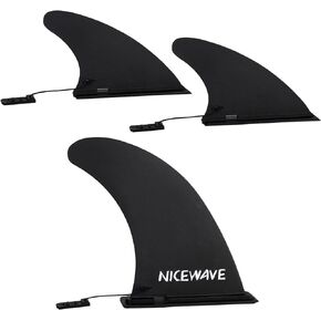 Replacement Paddle Board Fin Set,Includes 1 Center Fin & 2 Side Fins,Portable Detachable Inflatable Sup Board Fins Easy to Install Without Tools,Improved Stability,Better Turn Tracking.