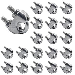 Luomorgo M2 1/16" Wire Rope Cable Clip Clamp 304 Stainless Steel Saddle Clamp Cable 12PCS