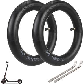 Thicken Inner Tube for 10 inch Tire, 10x2 Inflated Inner Tires with Straight Valve for Xiaomi M365/1S/Mi 3/Pro/Pro 2 Electric Scooter Modification Front Rear Wheel, with 2 Levers