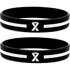 White Ribbon Awareness Wristbands (6-pack) - Support Bracelets for Lung Cancer Awareness, Bone Cancer, Head and Neck Cancer, Blindness Awareness, Child Abuse Awareness, Holocaust in Kuwait