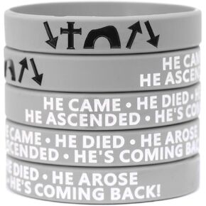 Five (5) He Came Died Arose Ascended Coming Back Wristband Bracelets