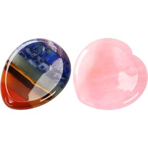 Miyouluna 2.36" Large Amethyst Crystals Palm Stone Soothing Worry Stones for Meditation, Crystals and Healing Stones Ideal Purple Gifts for Women