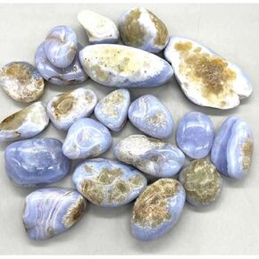 Pachamama Essentials Blue Lace Agate Extra Grade Tumble Stone - Healing Stone - Crystal Healing (20-30mm) 1pc