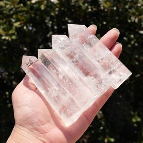 Runyangshi 1PCS Natural Crystal Orange Calcite Tower 4'' Healing Crystal Wand 6 Faceted Single Point Prism Tower for Meditation Reiki Chakra Therapy
