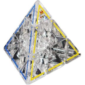 Project Genius Pyraminx Crystal- Limited Edition, 50th Anniversary Clear Edition of Pyraminx, Speed Cube, One-Player Games, Twisty Puzzle, Brain Teasers, Multi-Color, Puzzle Cube, Gift for Children