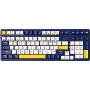 Wireless Mechanical Keyboard, Triple Mode 2.4G/USB-C/BT Gaming Keyboard 100 Keys Ice-Blue Backlit, Red Switch Keyboard | Rechargeable Keyboard | Mechanical Gaming Keyboard | Blue/White/Yellow