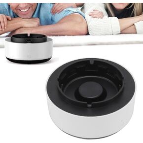 Smart Ashtray Self Extinguishing, 2 in 1 Air Purifier Ashtray with Filter Multifunctional Smokeless Ashtray Air Purifier Ashtray for Home Car Office (Grey Black)