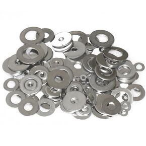 Wideskall® Zinc Plated Steel Flat Washers Set Assortment Kit 3 Size 1/2" 5/8" 11/16" - Pack of 80