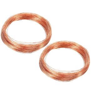PATIKIL 99.9% Soft Copper Wire, 2Pcs 32Gauge/0.2mm Diameter 25m/82ft Spool Pure Copper Craft Wire for Jewelry Making Beading Garden Plants