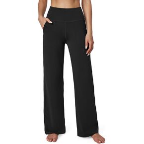 Ewedoos Wide Leg Yoga Pants for Women with Pockets High Waisted Yoga Dress Pants Women Wide Leg Sweatpants Work Lounge Yoga
