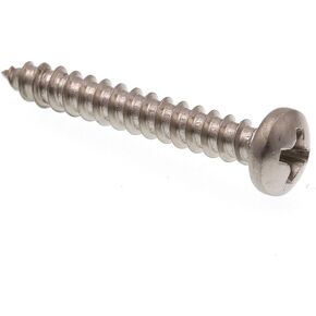 Prime-Line 9019396 Sheet Metal Screw, Self-Tapping, Pan Head Phillips, #6 X 1 in, Grade 18-8 Stainless Steel, Pack of 100