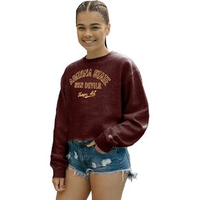Blue 84 Women's NCAA Officially Licensed Crop Crewneck Sweatshirt Campus Team Color