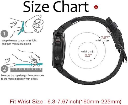 حزام ساعة لـ Fenix ​​6X / Fenix ​​5X، حزام معصم عسكري من النايلون المتين سريع التركيب مقاس 26 مم لـ Garmin Fenix ​​5X Plus، Fenix ​​6X Pro/Sapphire، Enduro، Tactix Charlie/Delta (أسود) in Kuwait